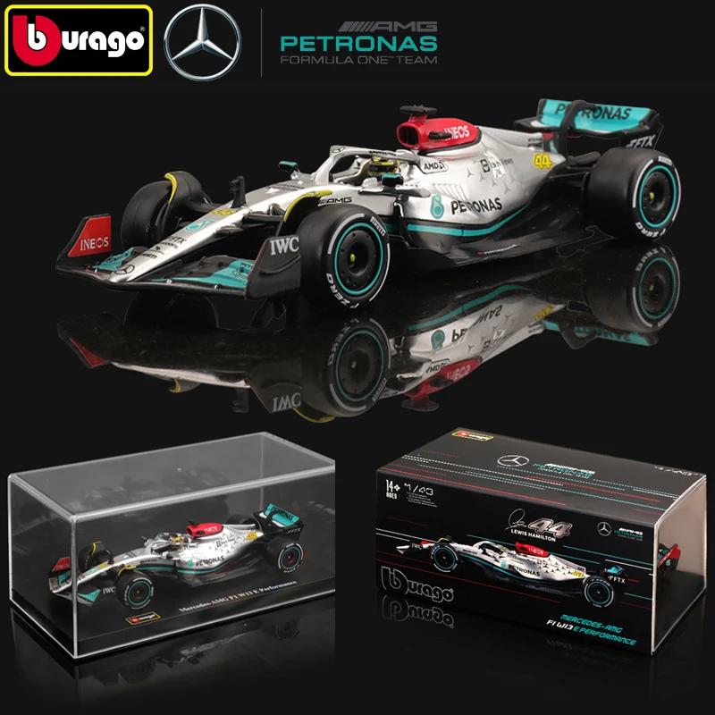 

Bburago 1:43 2022 F1 Mercedes AMG W13 Red Bull RB18 Ferrari SF22 Racing Cars Alloy Diecast Cars luxury Helmet Collects Gifts