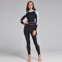 fashion womens stitching body long sleeve sunscreen surfing suit comfortable quick drying water sports beach swim surfing suit