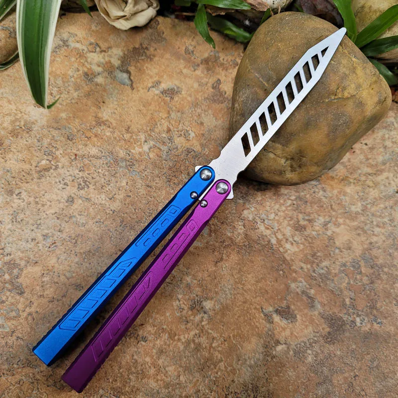 Theone Falcon Butterfly Practice Knife Throwing Blue and Purple Mixed Color Beast Not Sharp Blade Camping Survival Outdoor Tool on - Theone Фалькон Бабочка Практический Нож Метательный Синий и Фиолетовый Смешанный Цвет Зверь Неострая Лезвие Кемпинг Выжива