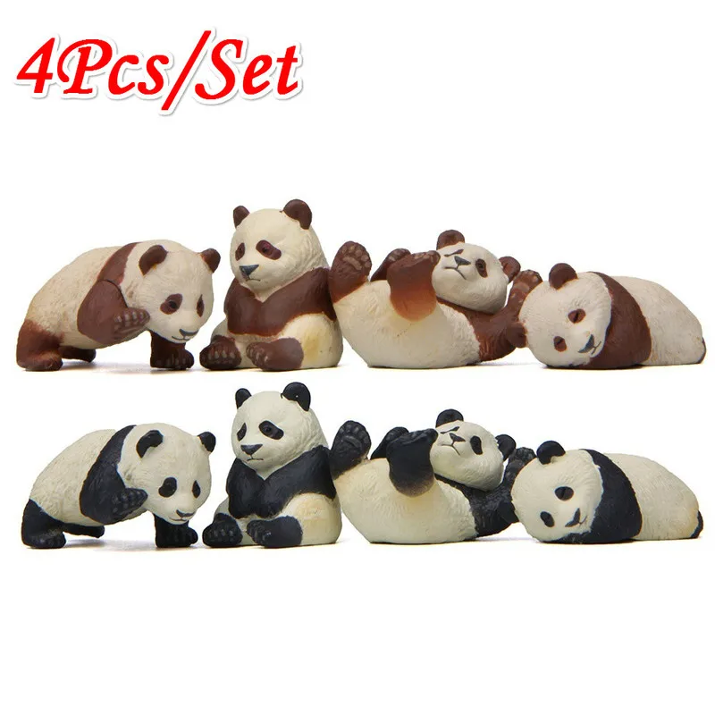 

4pcs/set Panda Life Cute Version Modeling DIY Micro Landscape Meaty Gardening Small Fresh Landscaping Doll