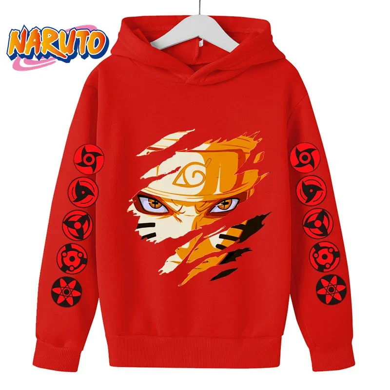 Толстовка с капюшоном в стиле аниме Naruto детская одежда для девочек маленьких