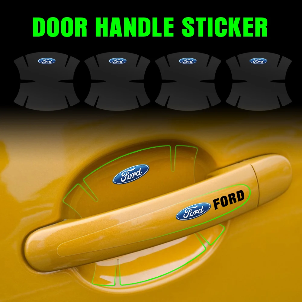 

8pcs Transparent Car Door Handle Cup Protector Film Stickers For Ford Fiesta Mondeo Fusion Explorer Escape Shelby Edge
