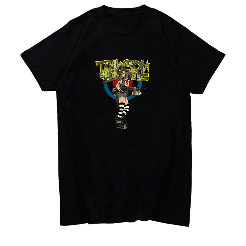 

Tank Girl Comic Spades Alternative Bomb Feminist graphic t shirts Tees Tops Oversized t-shirt Harajuku Summer Men's clothing