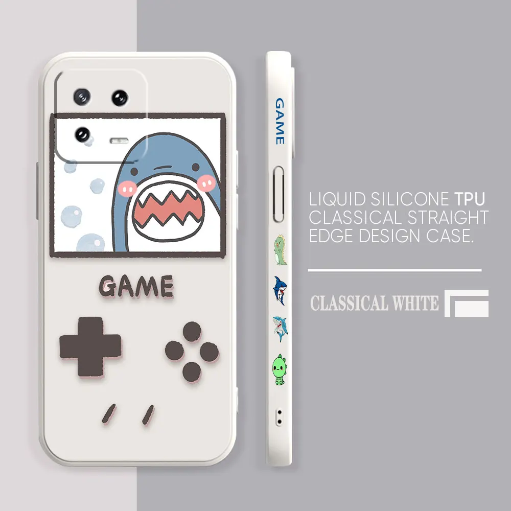 Case For Xiaomi PCOO F3 F4 F5 M3 M4 M5 X3 X4 X5 MIX 3 4 Black Shark 5 GT Pro 4G 5G Case Funda Shell Game Cartoon Shark Dinosaur