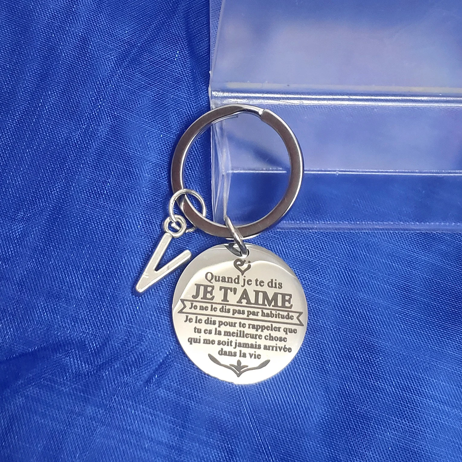 

Best Friend Quand Je Te Dis JE T'AIME Ornaments Stainless Steel Keyring Gift Lanyard for Keys Graduation Metal Letters Birthday