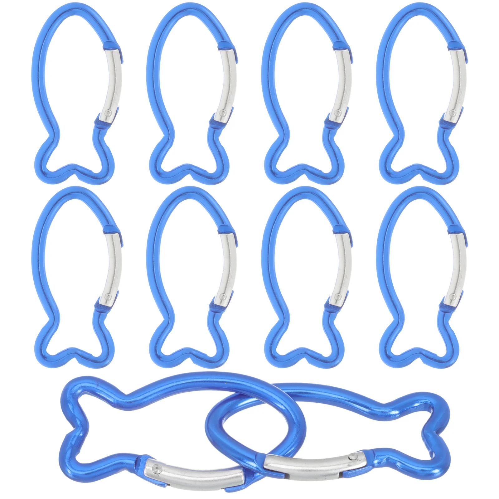 

10Pcs Single-side Spring Fish Shape Buckles Spring Hooks Mountaineering Buckles