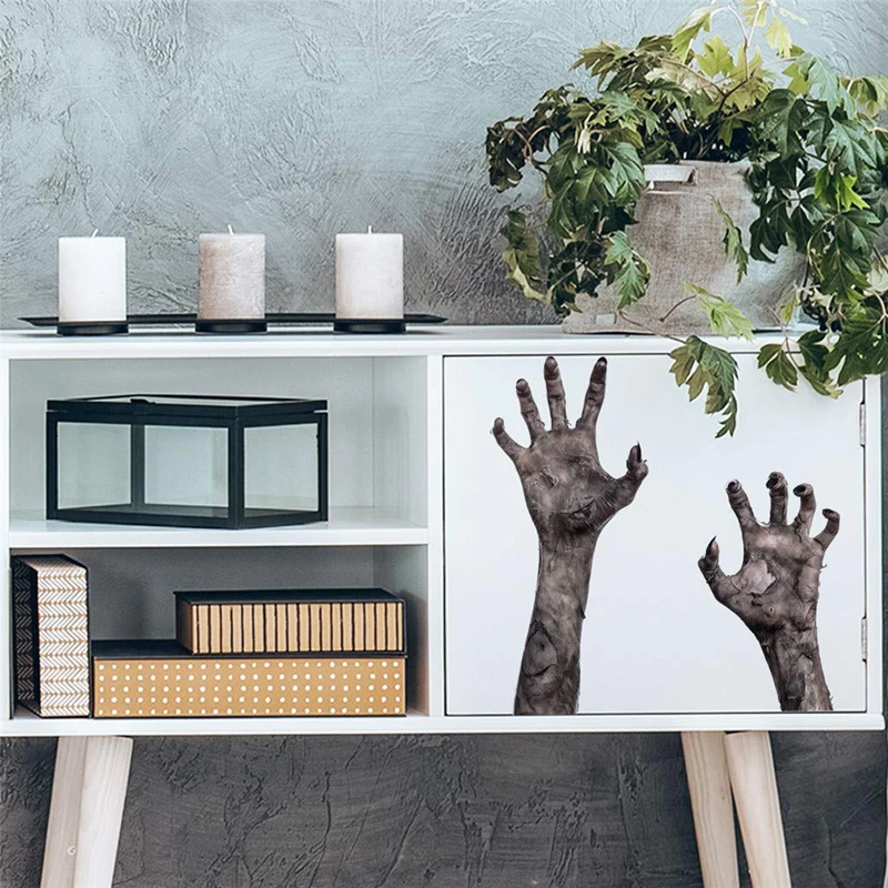 

3D фотообои, украшения, призрак, ручные ужасы, наклейки, съемные самоклеящиеся наклейки из ПВХ, фотообои для двери