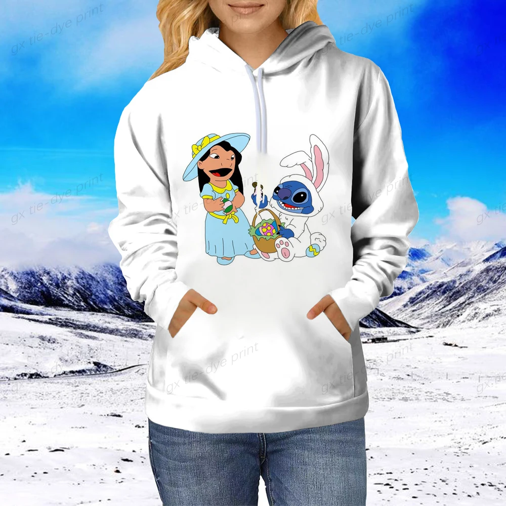 Свитшот с мультяшным принтом Ститч для мужчин и женщин одежда Диснея популярный