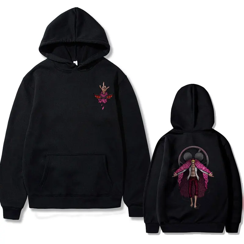

Japanese Anime Oka Shichibukai Donquixote Doflamingo Graphic Hoodie Men Manga Oversized Sweatshirt Male Fleece Cotton Hoodies