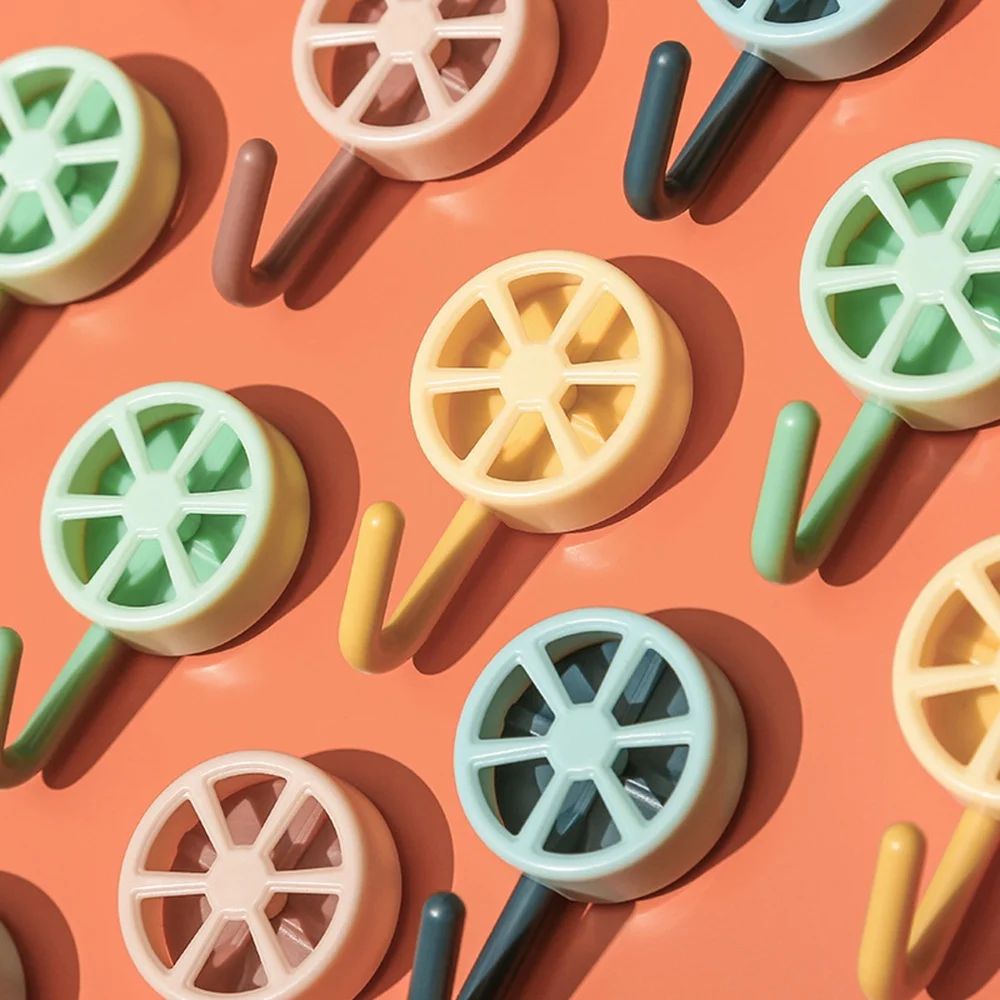 

4Pcs Lemon Wall Hook Waterproof Self Adhesive Door Wall Hook Hanger Kitchen Bathroom Towel Hanging Hooks key hat bag coat hook