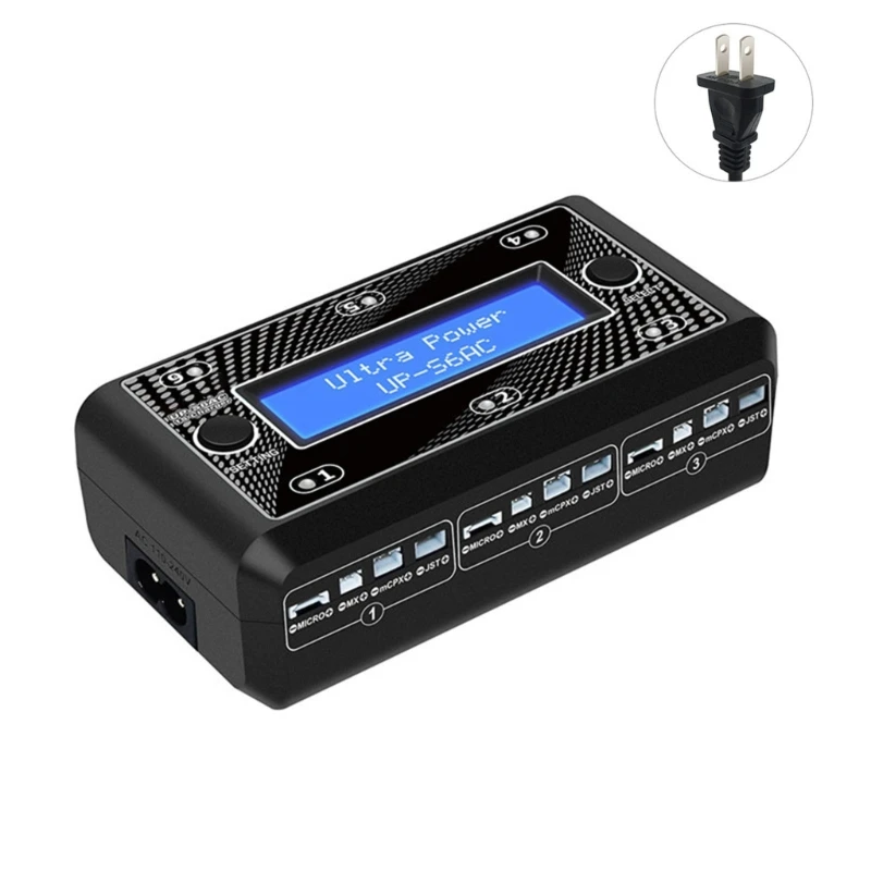 

Ultra-power UP-S6AC 6x4.35W 1S LiPO/LiHV Battery Charger With Micro MX mCPX JST For Drones Models Multicopter Part Drop shipping