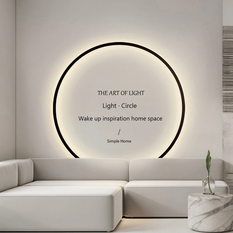 

Modern Simple Ring Round LED Wall Lamp Home Designer Decor Circle Nordic Lustres Living Room Bedroom Hotel Wall Sconce Lighting