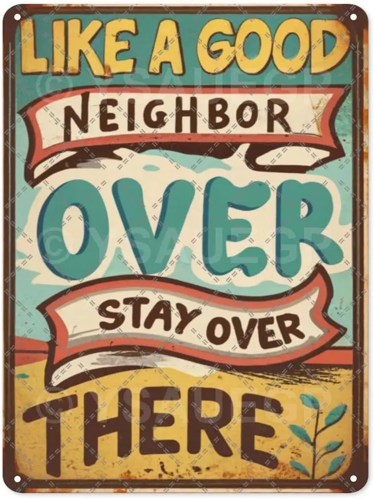 Забавный Vntge Tn Sgn 8x12 nch Rectngulr Metl Wll Decor Ретро Lke Good Neghbor Sty Over There для дома Ktchen Br Pub Grg