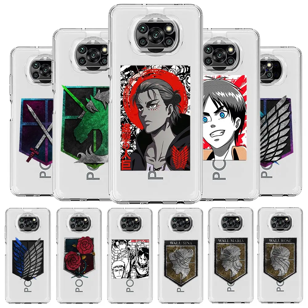 

Attack on titan Logo Phone Case for Xiaomi Poco X3 NFC X5 Pro X4 F4 GT F3 M3 M4 Mi 12 11 Lite 5G 11X Ultra 11T Pro 11i Cover