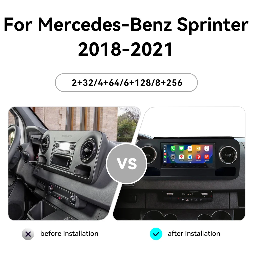 10 25 'ɺndroid 13 автомобильный мультимедийный плеер радио стерео для Mercedes Benz Sprinter