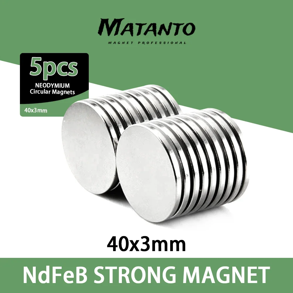 1/2/5/10 шт. круглый сильный постоянный магнит 40x3 мм N35 длинный диск редкоземельный