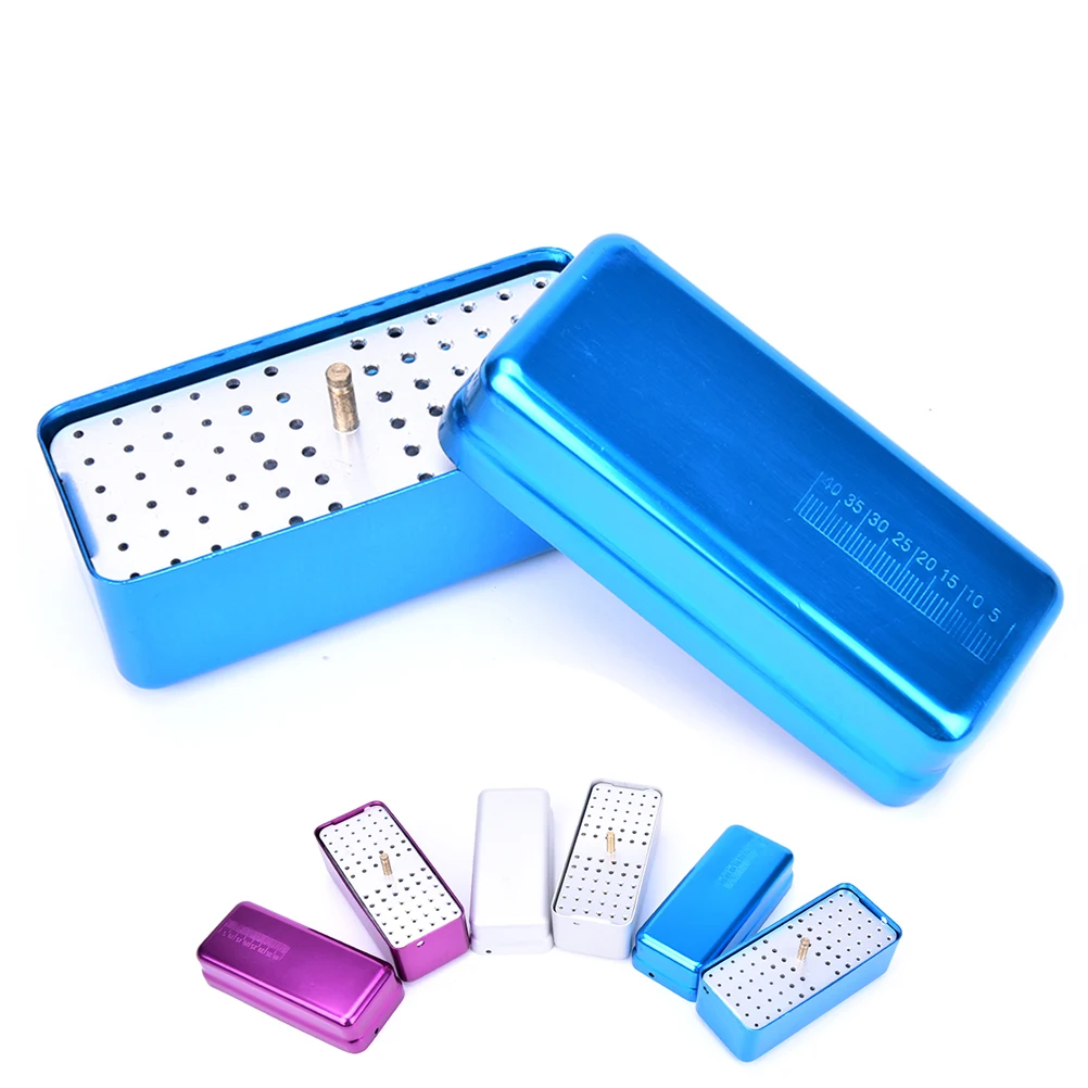 

1Pc Dental 72 Holes Aluminum Dental Disinfection Box Autoclave Sterilizer Case Diamond Burs Holder Oral Care Tool for Endo Files
