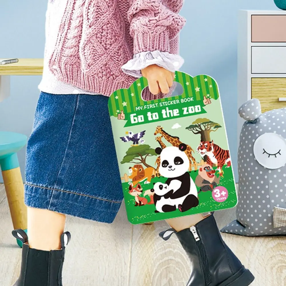 

Toy Water-proof Animal Early Education Toy Children Scene Sticker Book DIY Puzzle Sticker Book Learning Cognition Toy