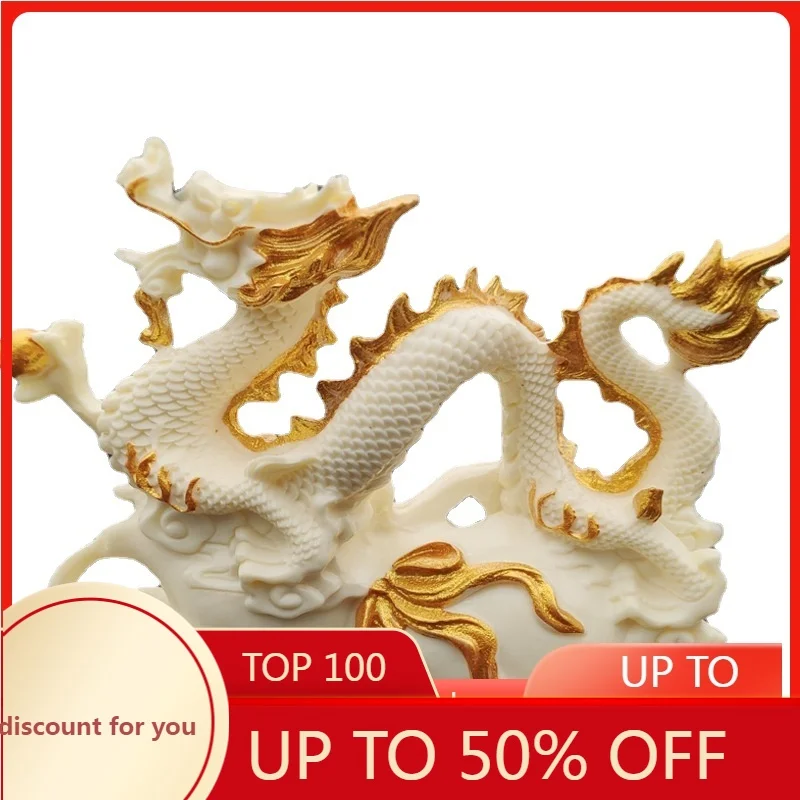 

Ivory Nut Dragon Beads Office Home Desktop Golden Carved Dragon Decoration Car Decoration Zodiac Dragon Crafts