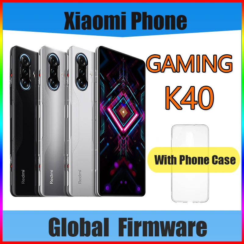 Original Cellphone Xiaomi Redmi K40 Gaming Smartphone 8GB/12GB 256GB Android 11 MIUI 12.5 eight cores 1200 Octa Core Global ROM