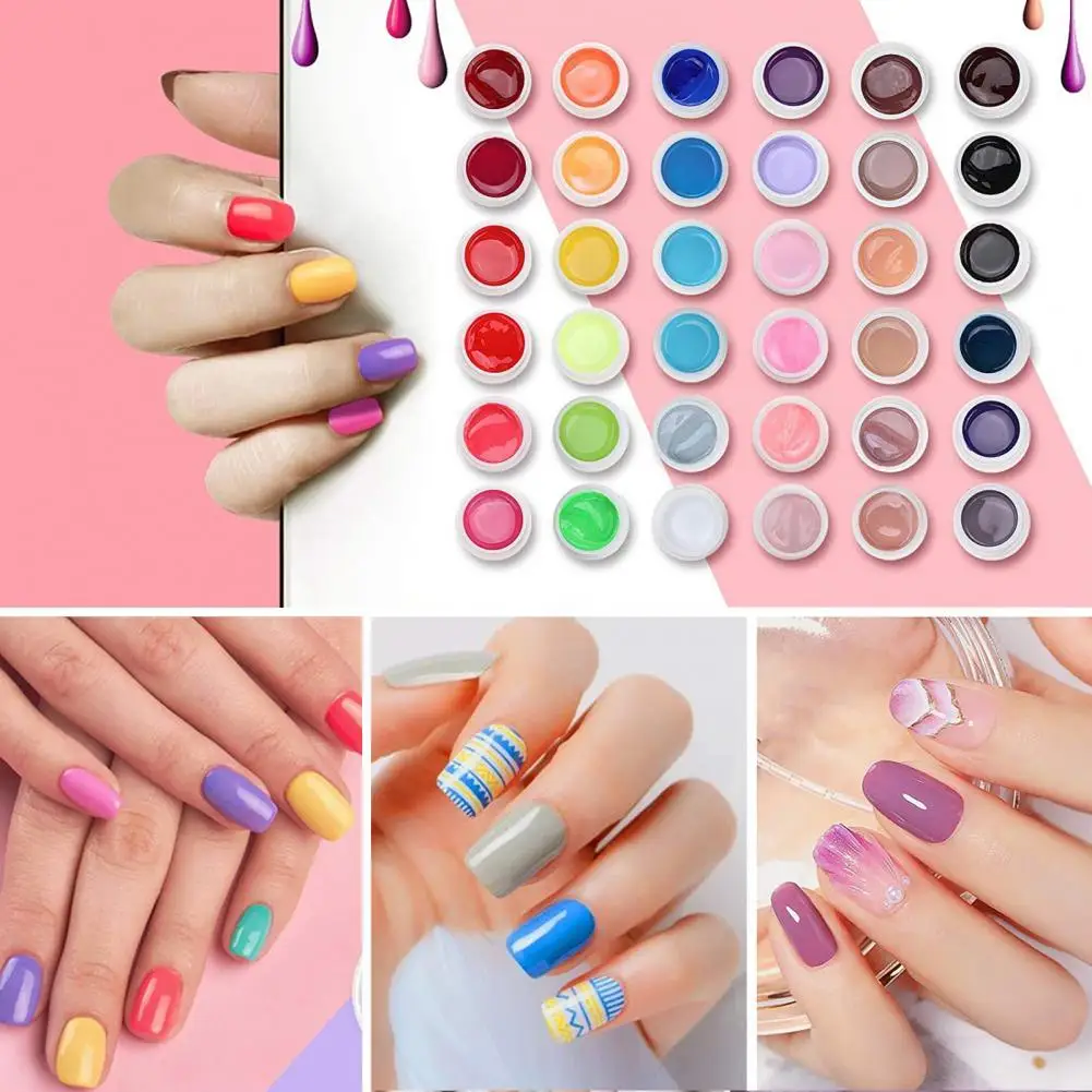 

Extension Beauty UV Gel Nail Art for Beauty 5ml x 36 Nail Set Pure Color Smell-less Nail Tips Tool Set for Beauty