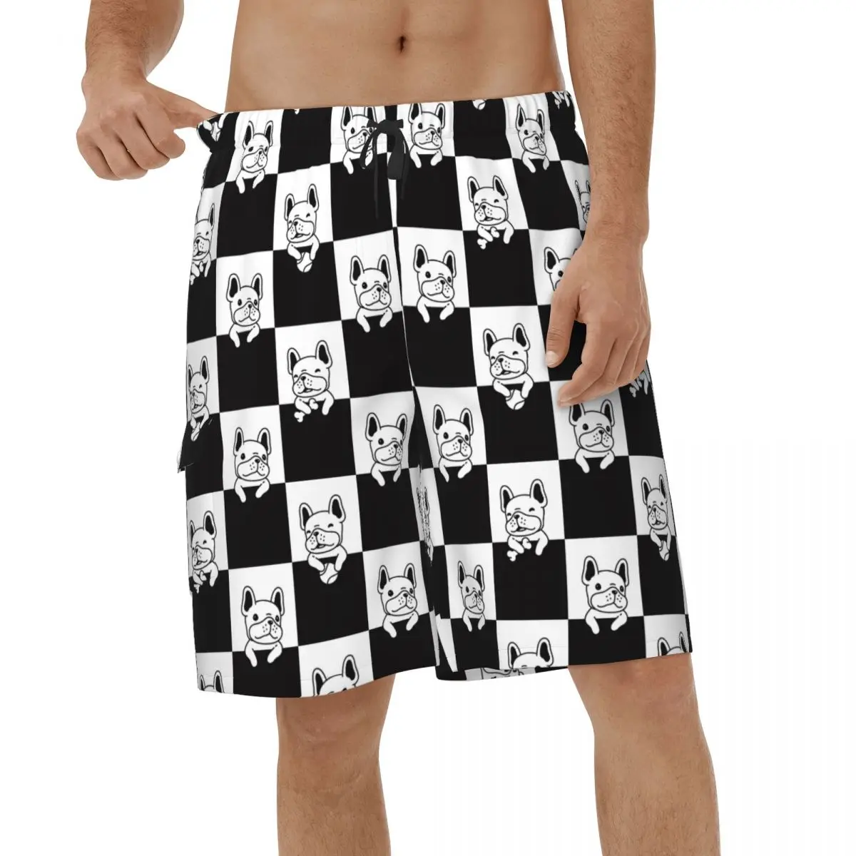 

New Shorts French Bulldog 3D Mens Beach Board Shorts Gift for Animal Dog Lover Male Swimwear