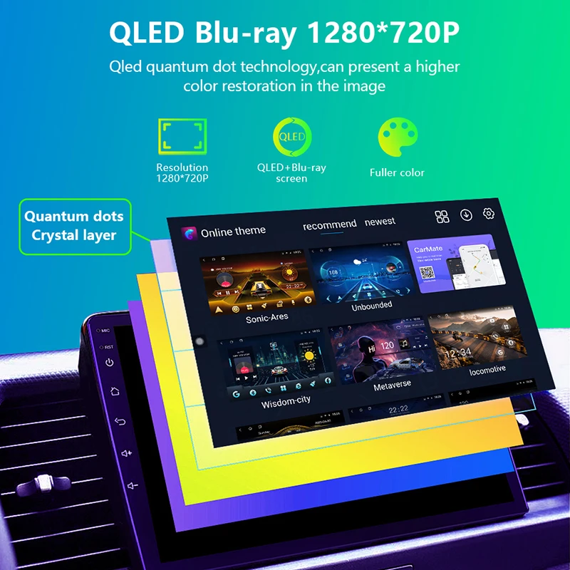 BOSSCAR 10-дюймовый автомобильный радиоприемник с Android 13 IPS-экраном Мультимедийная