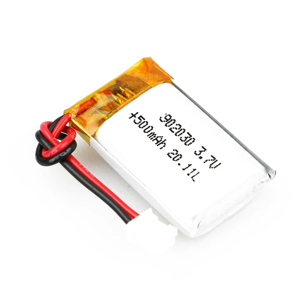 

2/5/10/20 Pcs 3.7V 500mAh 902030 Lithium Polymer Ion Battery 2.0mm JST Connector