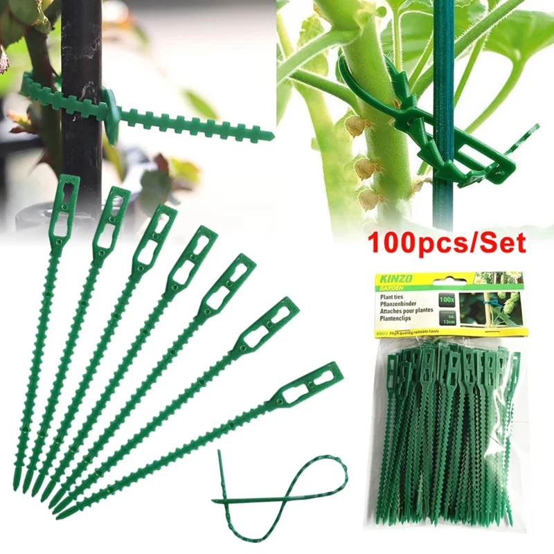 100pcs Reusable 13cm Plastic Plant Support Clips Clamps For Plants Hanging Vine Garden Greenhouse Vegetables Tomatoes Clips