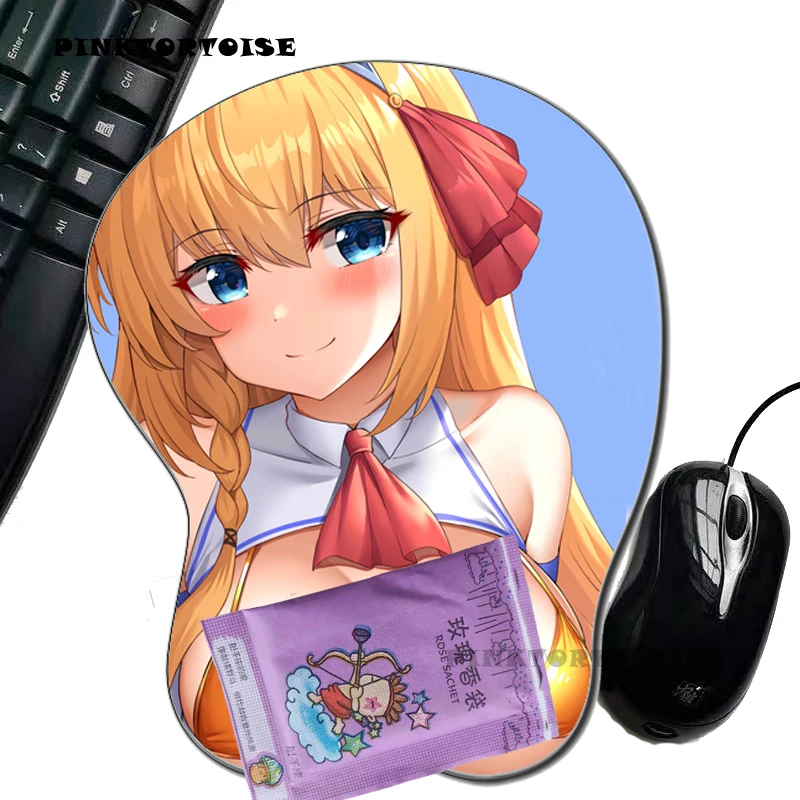 PINKTORTOISE anime princess connect! Soft Silicon 3D chest Mouse Pad Ergonomic Mouse Pad Gaming MousePad mat playmat