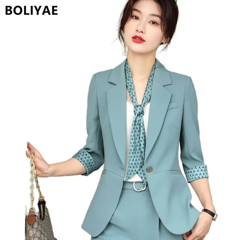 Women OL Two-piece Set Suits Formal Blazer Stylish Elegant Female Pant Suit Office Lady Work Business Pants Set Casual Jacket
