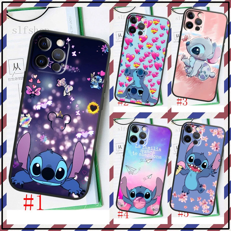 

Disney Lilo & Stitch Cute Phone Case For Apple iPhone 14 13 12 11 SE XS XR X 7 8 6 5 mini Plus Pro MAX 2020 Black FUndas TPU