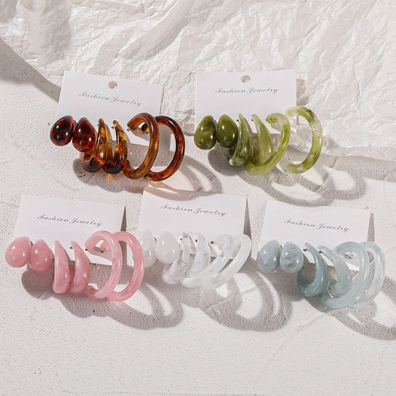 

New 3pcs Big Circle Acrylic Earrings Set for Women Girls Geometric Colorful Resin Hoop Drop Earrings Set of Earrings Jewelry