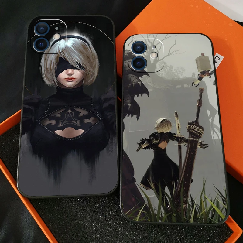 

NieR: Automata Phone Case For Funda iPhone 13 11 Pro Max 12 Mini X XR XS Max 6 6s 7 8 Plus Black Liquid Silicon Soft Back Etui