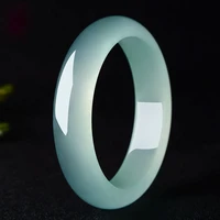 natural genuine ice jade bangle bracelet chinese hand carved fashion charm jewelry accessories amulet lucky gifts for women men