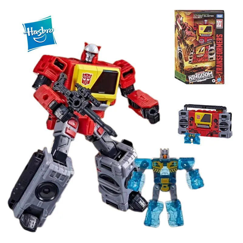 

Originele Hasbro 18Cm Transformers Kingdom Autobots Blaster Class V Deformation Auto Speelgoed Robots 3C Creative Ability Toys
