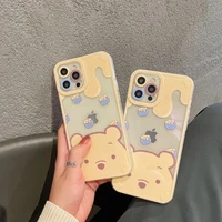 winnie the pooh cute cartoon phone cases for iphone 13 12 11 pro max xr xs max 8 x 7 se 2022 transparent shockproof soft shell