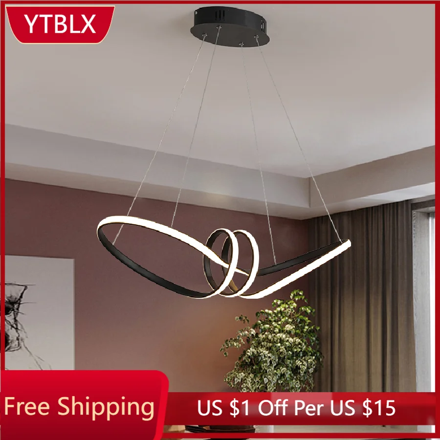 

AC90-260V современные светодиодные подвесные светильники для столовой, кухни, комнаты, бара, магазина, матовые черные/белые подвесные светильни...