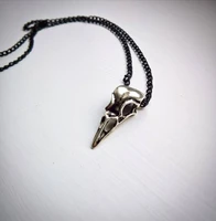 hot sale fashion novelty stereo crow head skull pendant necklace chain christmas gift