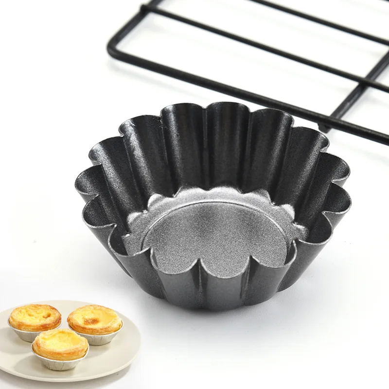 

Carbon Steel Egg Tart Mold Cake Pudding Bakeware Reusable DIY Pastry Tools Nonstick Cupcake Mould New Kitchen Accessories