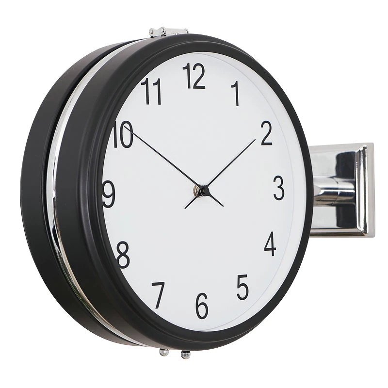 

Nordic Modern Wall Clock Metal Luxury Large Double-Sided Clocks Living Room Silent Wall Watches Home Decor Horloge Murale Gift