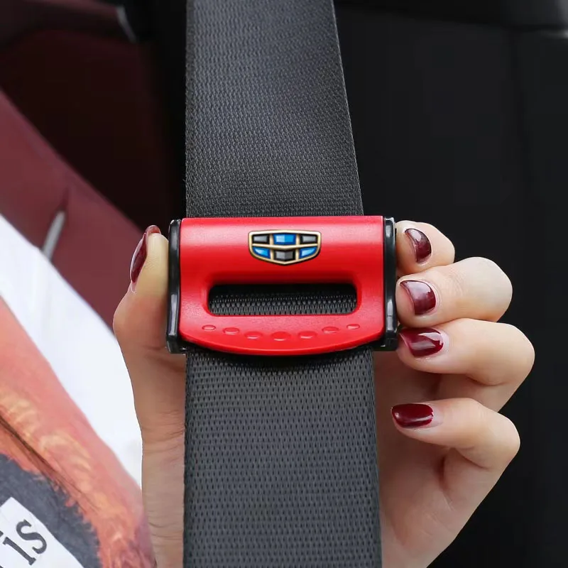 Автомобильные ремни безопасности с логотипом, 2 шт., регулируемые пластиковые зажимы для Geely Emgrand X7 EC7 EC8 GE GT EV8 EX7 Atlas Boyue CK2 GC6 NL3 X6 SUV GC9