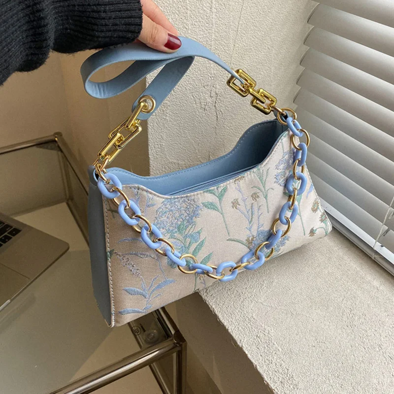 New Women's Handbag Luxury Designer Female Printing Bags Pu Leather Chain Shopping Single Shoulder Bag For Women 2022 Trend