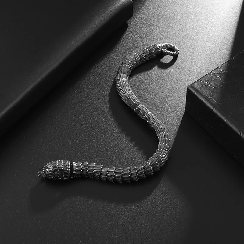 Браслет мужской изящный креативный дизайн со змеиной чешуей дракона Модный
