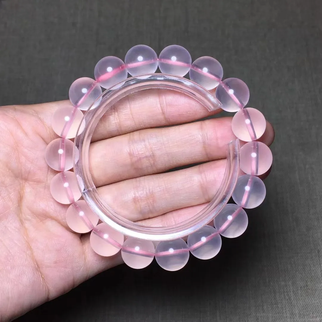 

11mm Natural Pink Rose Quartz Bracelet Jewelry For Woman Ladt Men Reiki Gift Beauty Crystal Star Light Beads Strands AAAAA