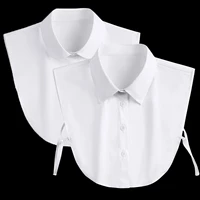 2022 women false collars decor white button down fake collar solid color neck female shirt detachable collar accessories