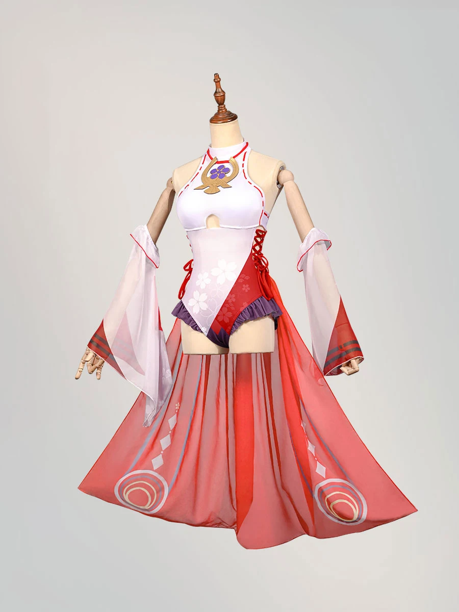 Костюм для косплея Game Genshin Impact Yae Miko, женский сексуальный купальник, костюм для ванной, костюм для Хэллоуина, карнавала