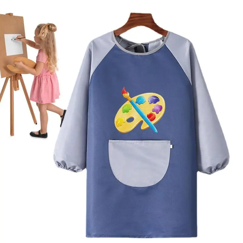 

Kids Aprons For Painting Long Sleeve Art Aprons Polyester For Kids Adjustable Comfortable Waterproof Kids Smocks With Big Pocket