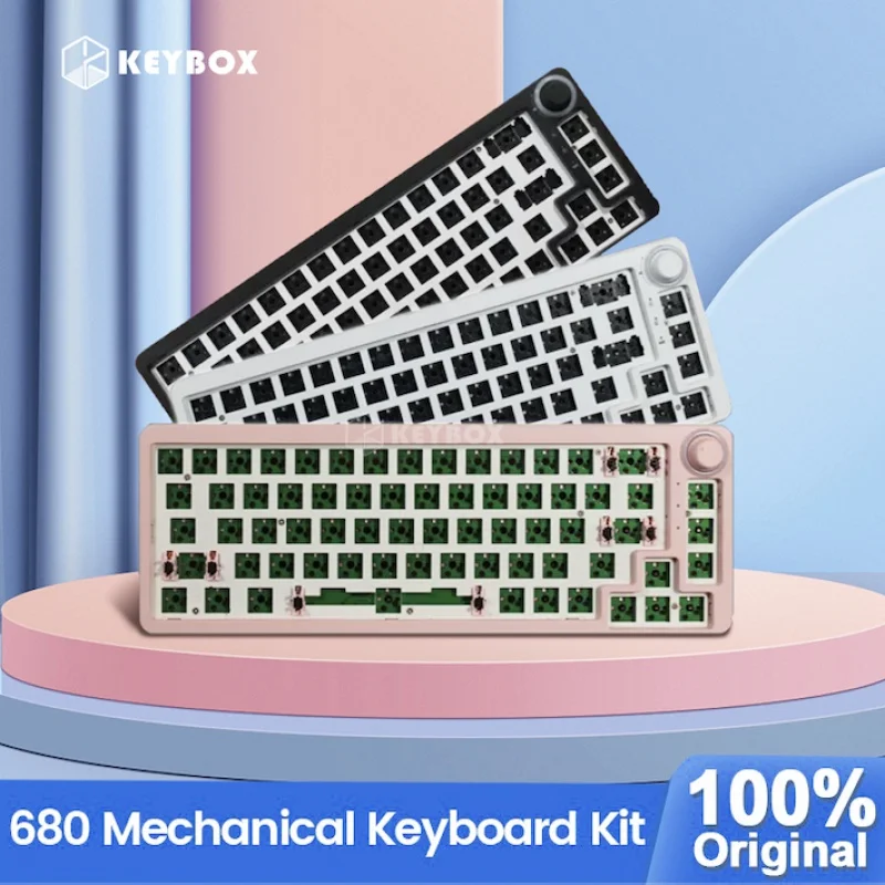 

TM680 комплект механической клавиатуры с горячей заменой, беспроводной 3 режима RGB, совместимый с 3/5 контактами для Cherry Gateron Kailh, клавиатура с ру...