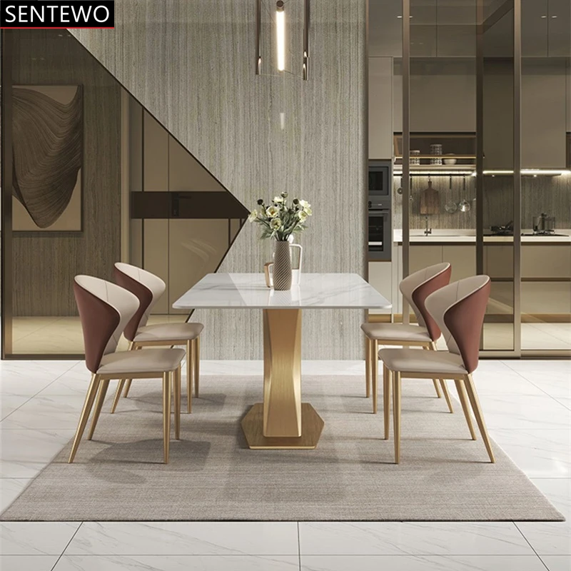 Роскошный набор из 4 обеденных стульев Rock плита для обеденного стола с